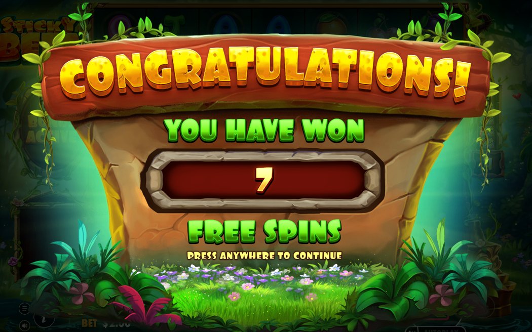 Free Spins round with sticky marked positions on the grid