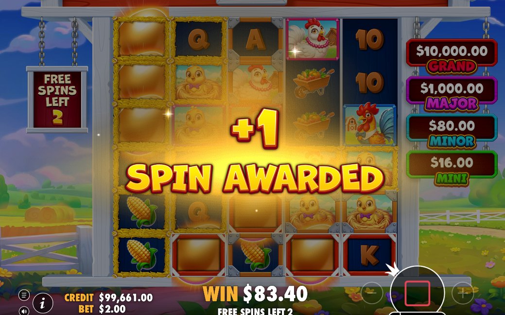 Free Spins on 5x3 grid, straw, wood and brick marks