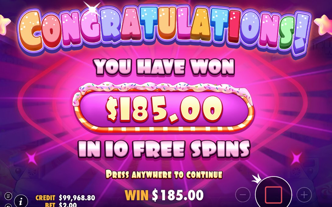 Round total screen where the frozen CREDIT balance is released