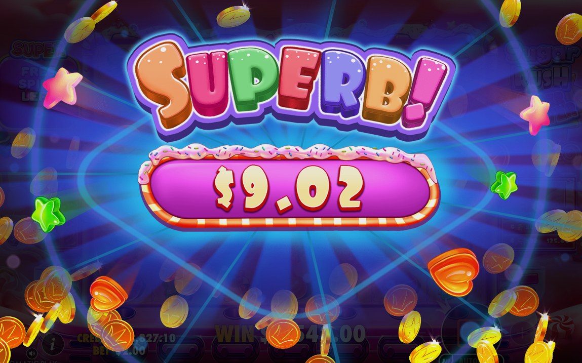 Win screen after a cluster pays out