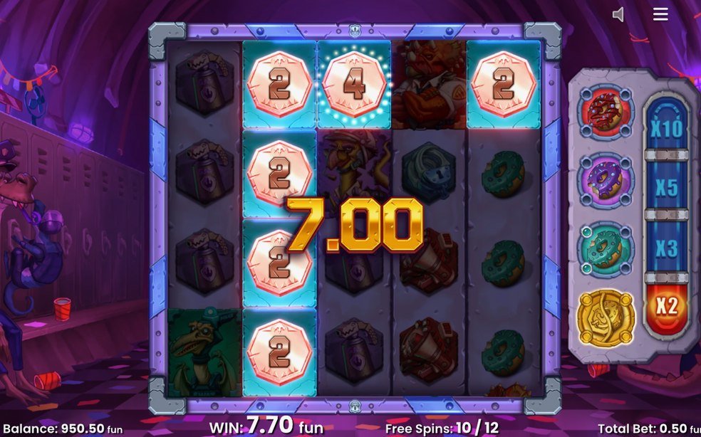 Free Spins round with Dino Coin Collector symbols