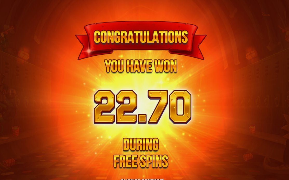 Win screen showing a payout on the 5x4 grid