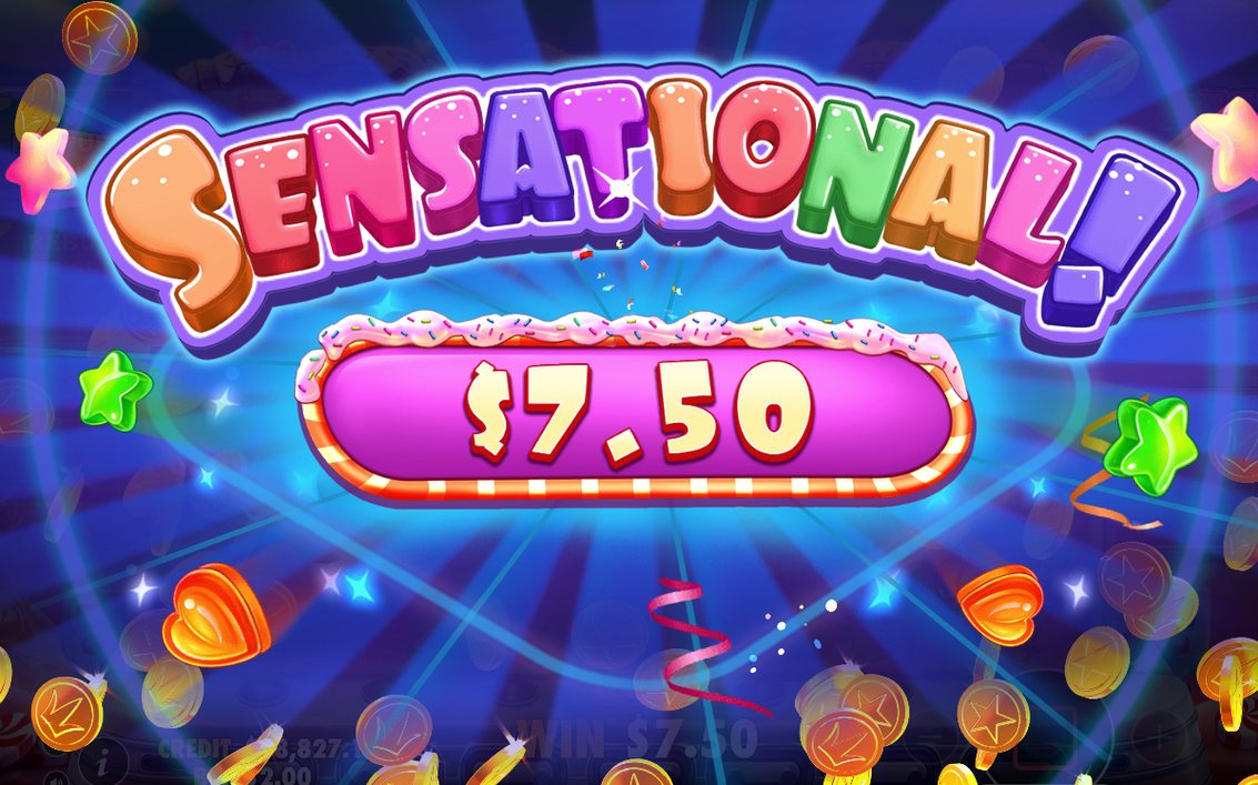 Win screen for a tumble sequence with multipliers added