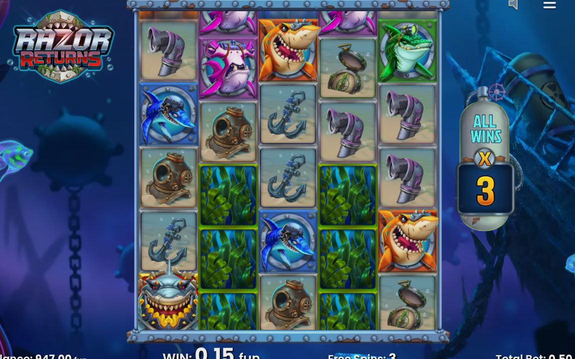 Total Multiplier shown on the Free Spins screen